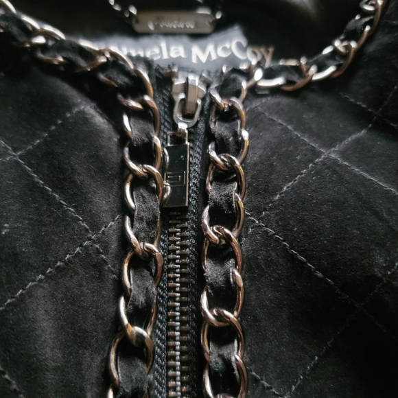 Pamela McCoy Black Genuine‎ Suede Leather Business Casual Blazer Jacket Size 6 - Picture 9 of 14